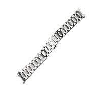 Bracelet de montre 12mm 14mm 15mm 16mm 17mm 18mm 19mm 20mm 21mm 22mm 23mm 24mm Bracelet de montre en acier inoxydable Bracelet à boucle papillon à extrémité incurvée ( Color : Silver , Size : 17mm )