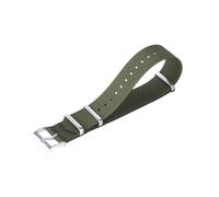 Bracelet de montre, 20/22 mm, bracelet de montre en nylon intégré, étanche et doux for la peau, remplacement for montre analogique(Green Silver,20mm)