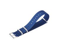 Bracelet de montre, 20/22 mm, bracelet de montre en nylon intégré, étanche et doux for la peau, remplacement for montre analogique(Blue Silver,22mm)