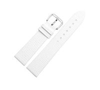Bracelet de montre, 6/8/10/12/14/16 mm, cuir véritable, grain de lézard, plat, doux for la peau, for montre à quartz(White Silver,6mm)