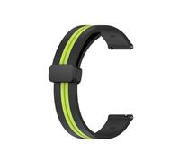 Bracelet de montre à boucle pliante magnétique adapté for Garmin Forerunner 255 55 245 645 Bracelet en Silicone Vivoactive 4/Venu 2 Plus Bracelet de bande carrée(Black Green,22mm)
