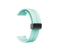 Bracelet de montre à boucle pliante magnétique adapté for Garmin Forerunner 255 55 245 645 Bracelet en Silicone Vivoactive 4/Venu 2 Plus Bracelet de bande carrée(Light Green,22mm)