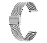 Bracelet de montre à dégagement rapide en maille métallique tissée pour homme et femme - Bracelet universel pour montres intelligentes et montres Seiko - 22 mm - Argenté, 22 mm, Métal