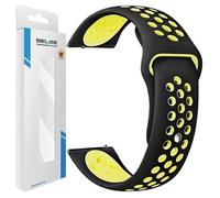 Bracelet de Montre - BELINE - 22 mm - Silicone Noir/Jaune - Fermoir Magnétique - Étanche