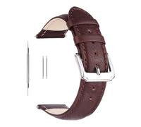 Bracelet de montre Berfine en cuir de veau, ultra doux, pour homme et femme, noir, marron, 18 mm, 20 mm, 22 mm, marron foncé, 22 mm