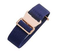 Bracelet de montre, bracelets, bracelet, universel, rétro doux for la peau for hommes et femmes 18/20/22 mm, en nylon élastique l'armée française, Nato Parachute(Blue Rosegold Clasp Gold,18mm)
