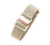 Bracelet de montre, bracelets, bracelet, universel, rétro doux for la peau for hommes et femmes 18/20/22 mm, en nylon élastique l'armée française, Nato Parachute(Khaki rosegold Clasp,20mm)