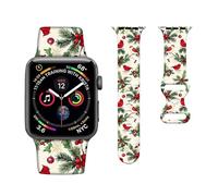 Bracelet de montre de Noël compatible avec les bracelets Apple Watch 41 mm, 40 mm, 38 mm, bracelet de rechange réglable en silicone souple imprimé pour iWatch Ultra SE 8 7 6 5 4 3 2 1