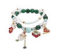 Bracelet de montre de plongée en caoutchouc, cloche, bonhomme de neige, double bracelet élastique, arbre de Noël, Père Noël, perles H69439931 (C, taille unique)