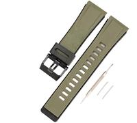 Bracelet de montre de rechange en caoutchouc imperméable compatible avec Casio Pro Trek GA2000 PRG600 PRW6600 PRG-650Y pour homme (vert militaire/noir)