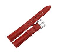 Bracelet de montre de rechange en cuir de vachette Motif flammé Multicolore Cadeaux de Saint-Valentin, Rouge, 12mm, Sangle réglable