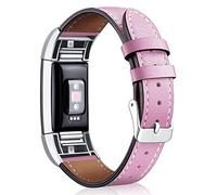 Bracelet de montre de rechange en cuir pour Aisports Fitbit Charge 2 - Bracelet réglable rose