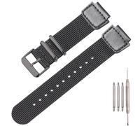Bracelet de montre de rechange en nylon militaire compatible avec Casio AE1200WH AE1500WH A158WA W800H SGW-300H 400 500 pour homme avec anneau en acier inoxydable, Boucle noire, 18mm, Militaire