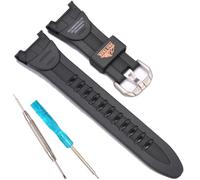 Bracelet de montre de rechange en résine compatible avec Casio PRG-50 PRG-60 Protrek pour homme - Étanche - Bracelet de montre de sport - Accessoires de montre (boucle argentée)
