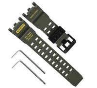 Bracelet de montre de rechange en résine naturelle pour Casio G-Shock Master of G Mudmaster Twin Sensor GWG-1000GB GWG-1000 - Bracelet de montre homme noir (boucle vert noirâtre/noir)