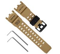 Bracelet de montre de rechange en résine naturelle pour Casio G-Shock Master of G Mudmaster Twin Sensor GWG-1000GB GWG-1000 - Bracelet de montre homme noir (kaki/boucle noire)