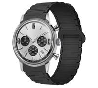 Bracelet de montre de rechange en silicone avec boucle tissée compatible avec Timex Expedition Scout, Marlin, Weekender, Waterbury Watch 18 mm, 20 mm, 22 mm, 24 mm (noir, bracelet de taille 18 mm)