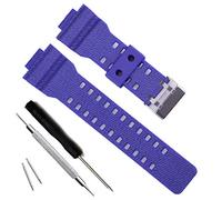 Bracelet de montre de remplacement en résine naturelle pour montre pour homme - Compatible avec modèles G-Shock GD120/GA-100/GA-110/GA-100C (Cross Pattern-Light Blue)