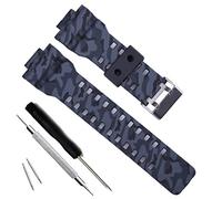 Bracelet de montre de remplacement en résine naturelle pour montre pour homme - Compatible avec modèles G-Shock GD120/GA-100/GA-110/GA-100C (Camouflage-Grey)