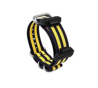 Bracelet de montre de sport étanche en toile de nylon for homme, Compatible avec Casio GW-6900 GM-6900 DW-6900(Blue Yellow Silver)