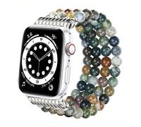 Bracelet de montre élastique avec perles en pierre naturelle, compatible avec Apple Watch 38 mm, 40 mm, 41 mm, 42 mm, 44 mm, 45 mm, 46 mm, 49 mm, convient pour les séries Ultra SE 10 9 8 7 6 5 4 3 2 1