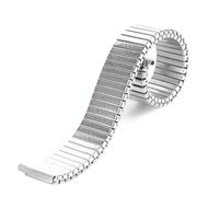 Bracelet de montre élastique en acier inoxydable 12 mm, 14 mm, 16 mm, 18 mm, 20 mm, extensible, métal, argent, or(Silver,16mm)