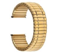 Bracelet de montre élastique en acier inoxydable, 12 mm, 14 mm, 16 mm, 18 mm, 20 mm, métal argenté et doré(Gold,16mm)