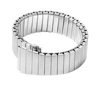 Bracelet de montre élastique en acier inoxydable poli argenté de 18 mm, universel for hommes et femmes. Accessoires for montres.(39EU)