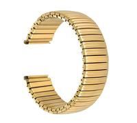 Bracelet de montre élastique en acier inoxydable, rétractable, disponible en 12 mm, 14 mm, 16 mm, 18 mm et 20 mm. Bracelet unisexe de remplacement for montres traditionnelles ou connectées.(Gold,18mm)