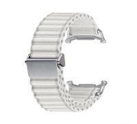 Bracelet de montre élastique en nylon avec boucle magnétique pour Samsung Ultra 47 mm, conçu pour un port sûr et confortable (blanc)