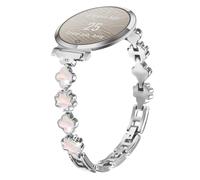 INF Bracelet en métal élégant avec motif trèfle et nacre compatible avec Garmin Lily 2 - Alliage de zinc - 18,4 cm x 1,4 cm - Réglable - Fermeture sécurisée