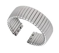 Bracelet de montre en acier inoxydable, 17mm 20mm, bande métallique élastique rétractable, remplacement unisexe(Silver,20mm)