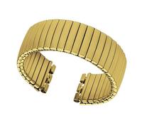 Bracelet de montre en acier inoxydable, 17mm 20mm, bande métallique élastique rétractable, remplacement unisexe(Gold,20mm)