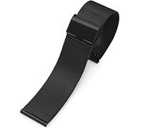 Bracelet de montre en acier inoxydable 8/10/12/13/14/15/16/17/18/19/20/12/22/23/24 mm Bande de surveillance en maille argentée 304 Bracelet en acier inoxydable (Color : Gold, Size : 21mm), Noir, 23mm