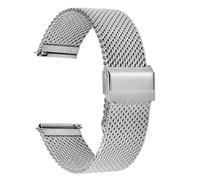 Bracelet de montre en acier inoxydable à mailles de 1,0 mm, à dégagement rapide, épaisseur de 3 mm, bracelet en métal épais et épais, tailles 18, 20, 22, 24 mm(Silver,20mm)