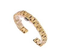 Bracelet de montre en acier inoxydable bandes de remplacement for hommes femmes bracelet de chaîne en métal largeur 10mm 12mm 14mm 16mm 18mm 20mm 22mm(Gold,16mm)