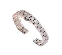 Bracelet de montre en acier inoxydable bandes de remplacement for hommes femmes bracelet de chaîne en métal largeur 10mm 12mm 14mm 16mm 18mm 20mm 22mm(Silver,12mm)