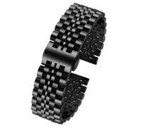 Bracelet de montre en acier inoxydable, Bracelet de montre en acier inoxydable, extrémité incurvée, 6 couleurs, 14 16m 18mm 20mm 22mm, for hommes et femmes, Interface plate en métal(Black,18mm)