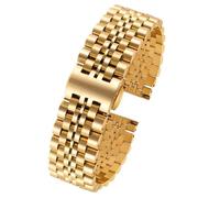 Bracelet de montre en acier inoxydable, Bracelet de montre en acier inoxydable, extrémité incurvée, 6 couleurs, 14 16m 18mm 20mm 22mm, for hommes et femmes, Interface plate en métal(Golden,16mm)