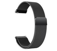 Bracelet de montre en acier inoxydable, bracelet magnétique universel de 18 mm, bracelet de rechange en maille métallique pour Zenwatch 2 3,7 cm, Fossil Sport 41 mm, Withings Activite (blanc)