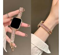 Bracelet de montre en acier inoxydable de forme diamant et de forme blé compatible avec les séries Ultra2/Ultra/11/10/9/8/7/6/5/4/3/2/1/SE 38/40/41/(S10-42MM),42/44/45/46/49MMAlliage de zinc