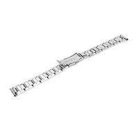 Bracelet de Montre en Acier Inoxydable, Fermoir Déployant argenté à Dégagement Rapide, Bracelet de Montre en Métal, Longueur Réglable, Double Bouton pour Hommes et Femmes