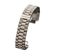 Bracelet de montre en acier inoxydable massif 12 mm, 13, 14, 16, 17, 18, 19, 20, 21, 22 mm, bracelet de rechange à 3 rangées avec outils(Silver,18mm)