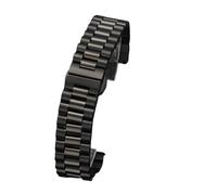 Bracelet de montre en acier inoxydable massif 12 mm, 13, 14, 16, 17, 18, 19, 20, 21, 22 mm, bracelet de rechange à 3 rangées avec outils(Black,19mm)