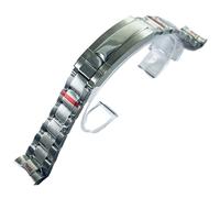 Bracelet de montre en acier inoxydable massif 904L, 20mm de largeur, Bracelet de jubilé en huître poli et brossé, boucle pliante, fermoir à verrouillage coulissant ( Color : Polished Center , Size : 2
