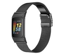 Bracelet de montre en acier inoxydable pour Fitbit Charge5/6 Black