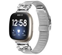 Bracelet de montre en acier inoxydable pour Fitbit Versa3/4/Sense 2 Silver