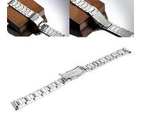 Bracelet de Montre en Acier Inoxydable Réglable en Argent, Bracelet de Montre Pliable à Libération Rapide et Double Boucle de Verrouillage, Bracelet de Montre en Métal de 12 à 22mm pour(14mm)