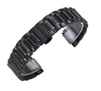 Bracelet de montre en acier massif avec cinq maillons et sept maillons - Interface incurvée - Accessoires en acier inoxydable, 17mm, Acétate, Pas de pierre précieuse