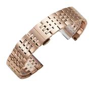 Bracelet de montre en acier massif avec cinq maillons et sept maillons - Interface incurvée - Accessoires en acier inoxydable, 21mm, Acétate, Pas de pierre précieuse